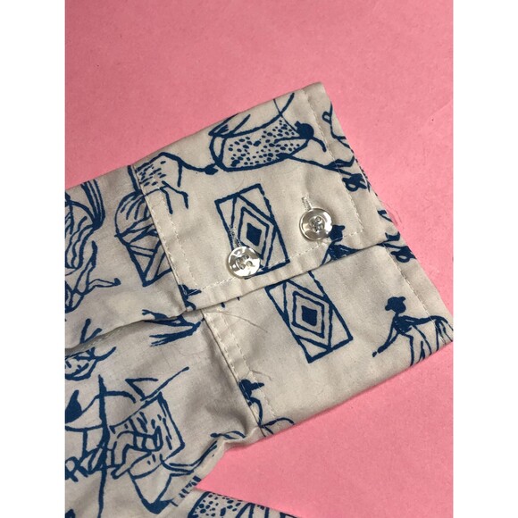 1960s JONATHAN HILL Design. BULL. Matador Print. Button Up Collared Shirt. XS-S - Picture 8 of 9